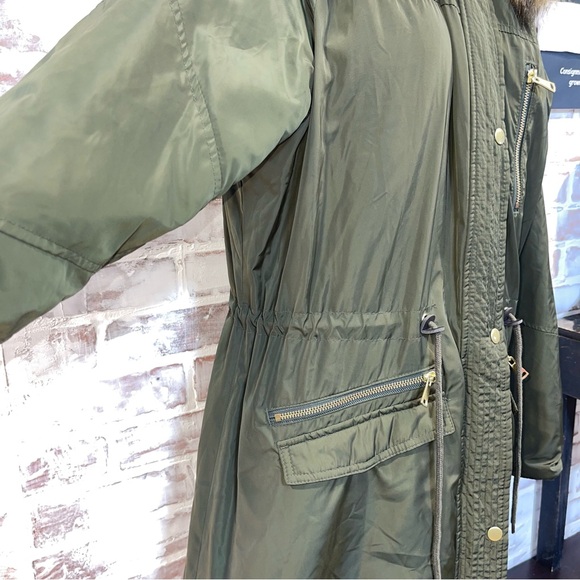 Mossimo Supply Co. Green Utility Jacket with Faux Fur Hood large - Picture 7 of 11